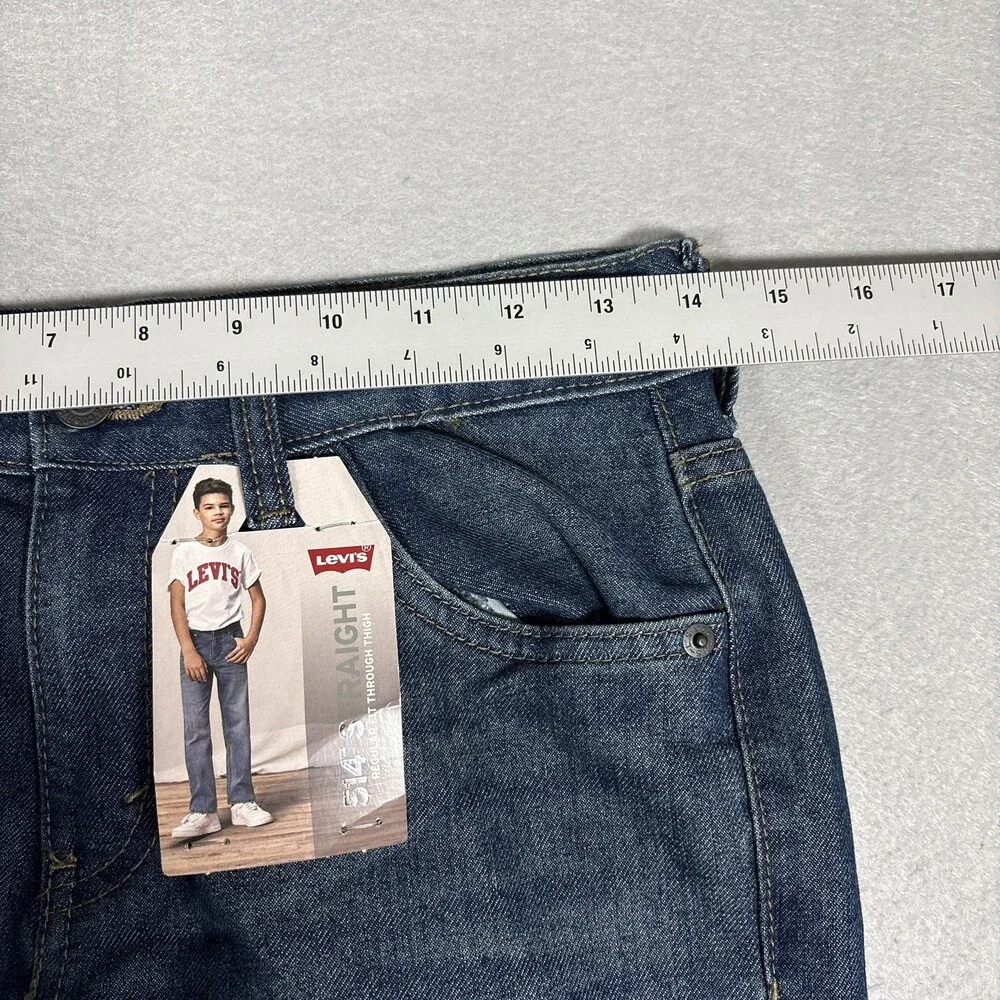 Levis 514 Straight Fit Jeans Boys Reg Red Tab Medium Wash Size: 14R 27x29 NWT
